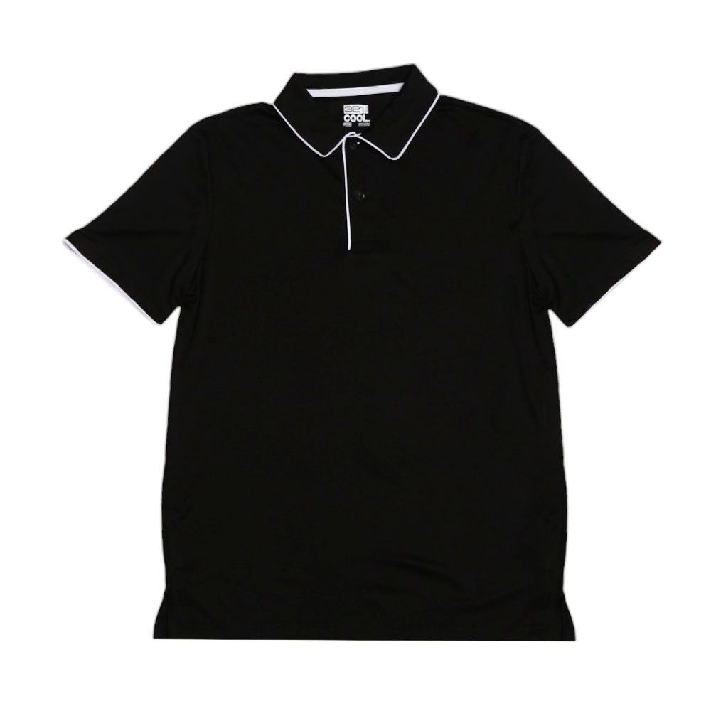 COOL MEN S/S POLO SHIRT W84RT-006 BLK L (IRS) XL - MamasJan mens wear