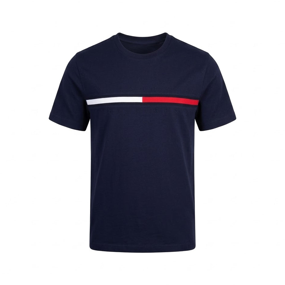 TH MEN S/S R.NECK SHIRT 7849807-475 NAVY L (IRS) Default Title - MamasJan mens wear