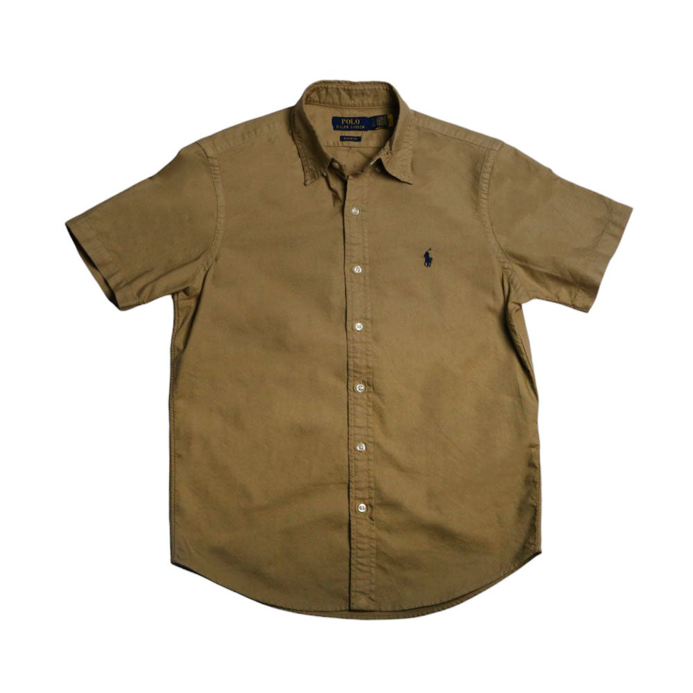 RL MEN S/S BUTTON DOWN SHIRT 290002 TAN L (IRS) M - MamasJan mens wear