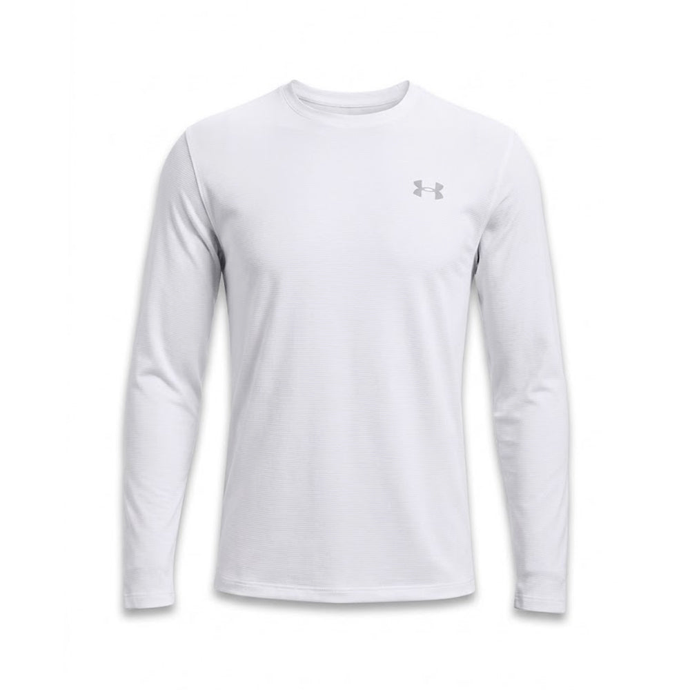 UA MEN L/S R.NECK SHIRT 1382584-100 WHT L (IR) Default Title - MamasJan mens wear
