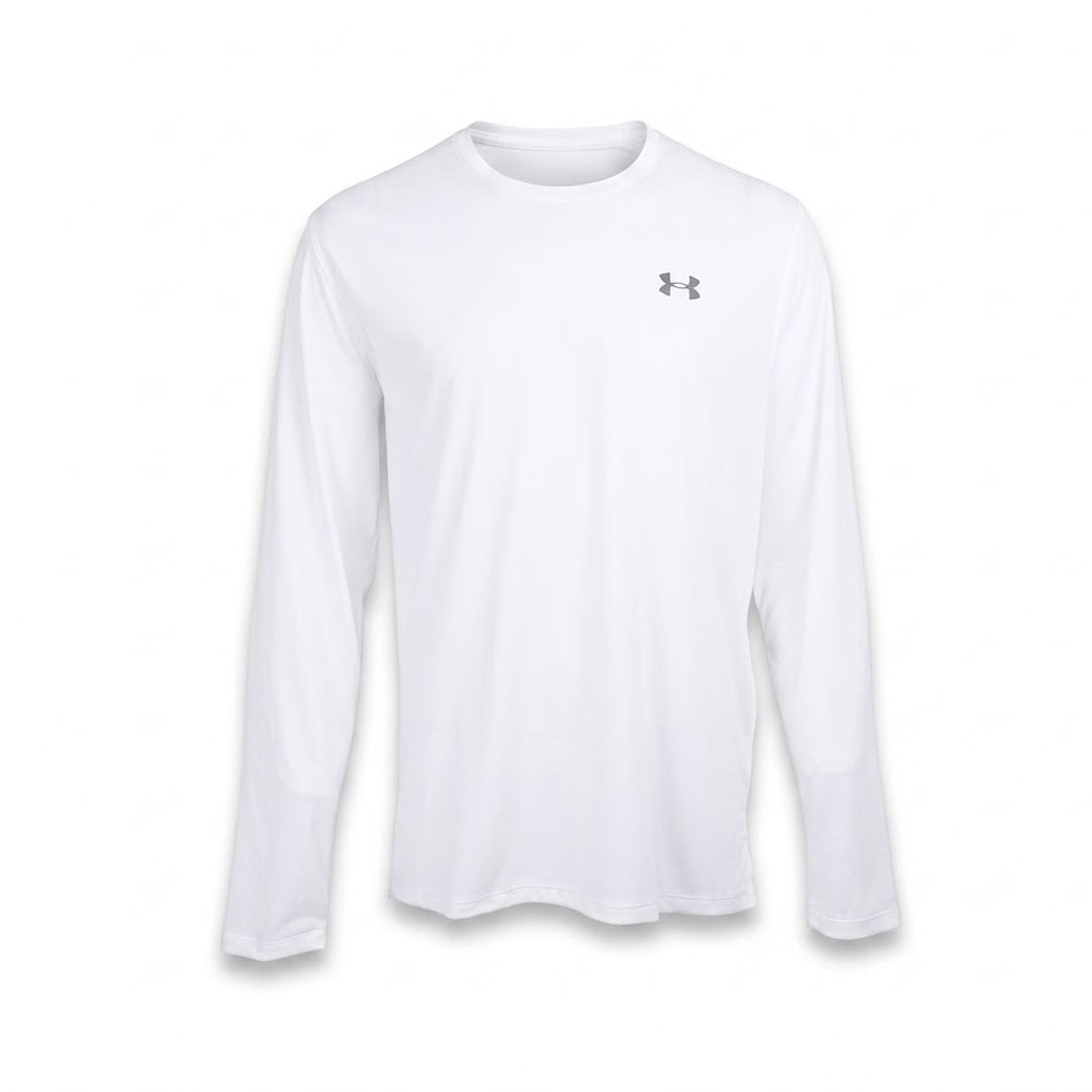 UA MEN L/S R.NECK SHIRT 1382584-100 WHT XL (IR) Default Title - MamasJan mens wear