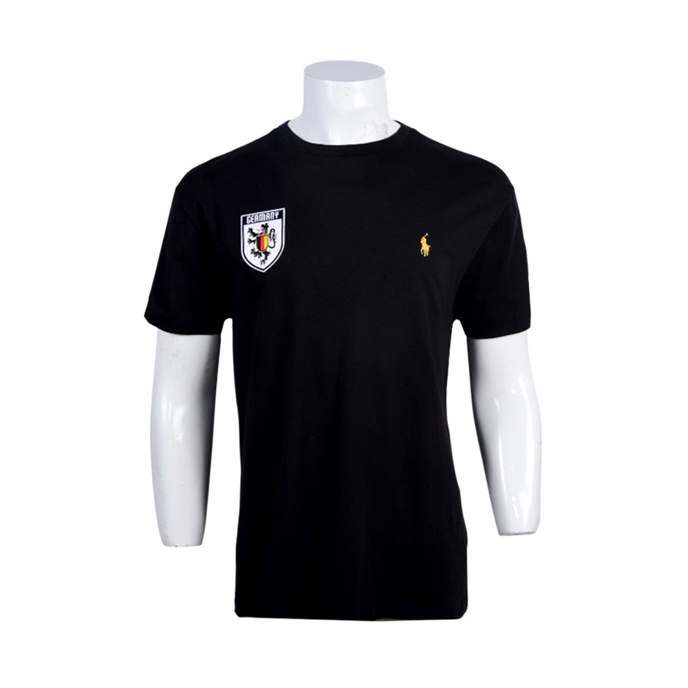 RL.MEN S/S R.NECK CP SHIRT 678001 BLK M (IRS) S - MamasJan mens wear