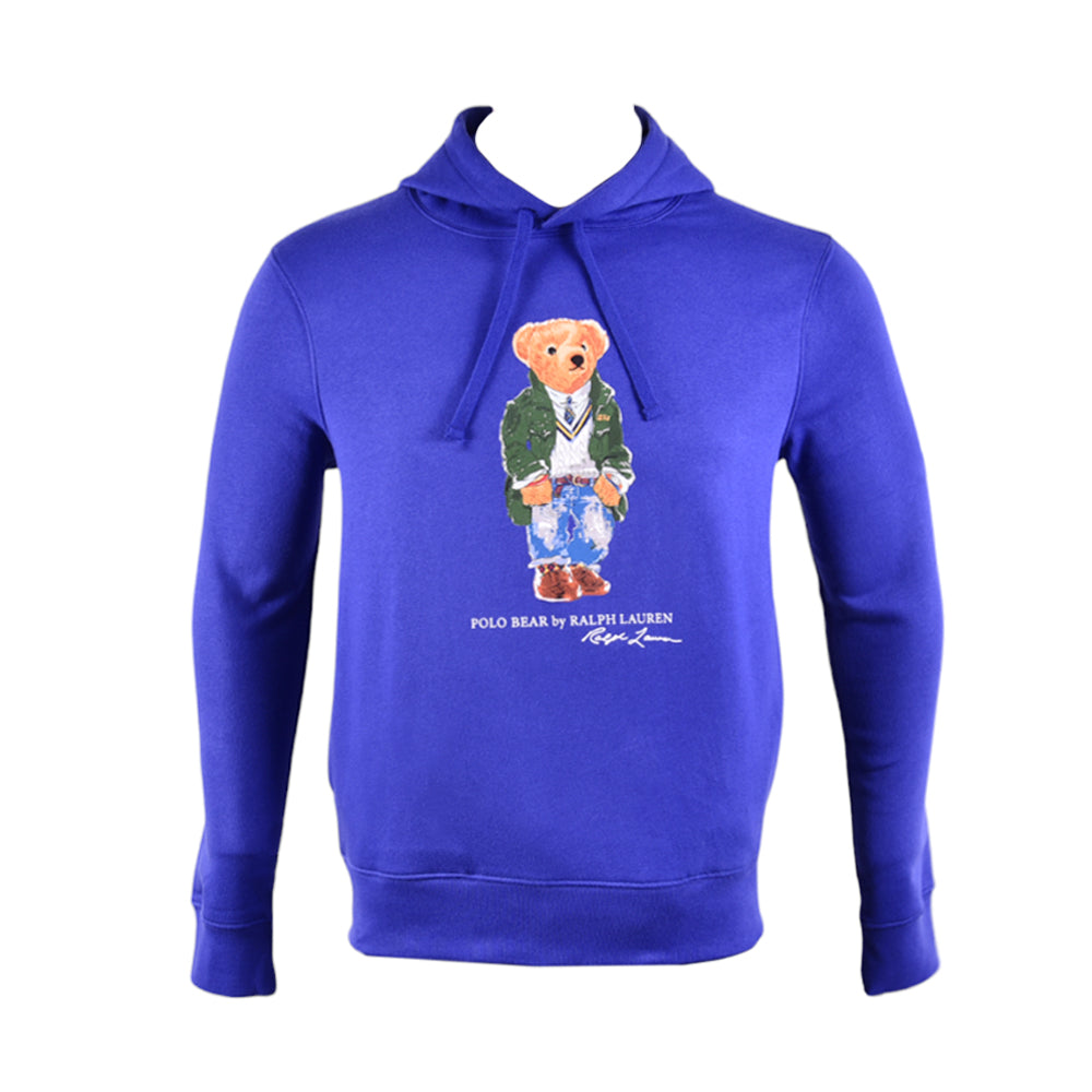 RL MEN L/S BEAR HOODIE 309033 BLU L (IRW) XL - MamasJan mens wear