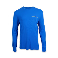 TH.MEN L/S R.NECK SHIRT 09T4121474 BLU L (IRW) Default Title - MamasJan mens wear