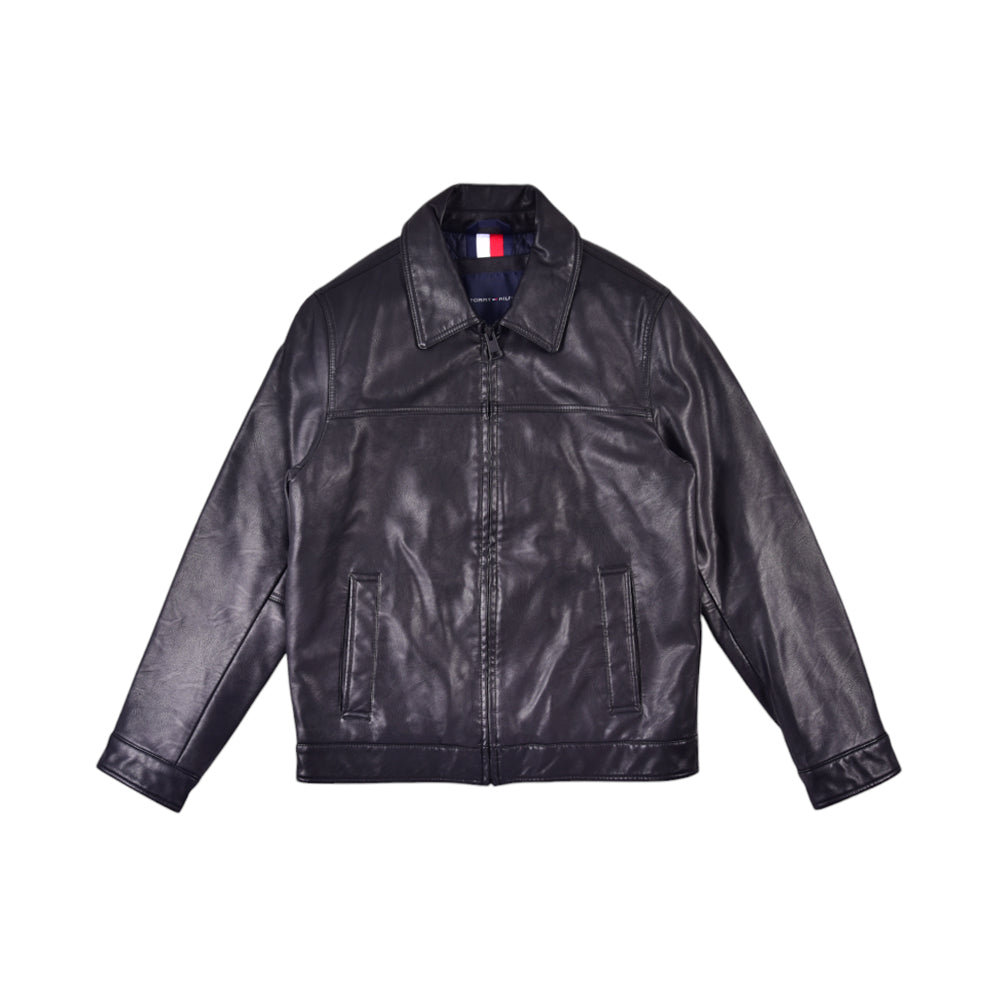TH MEN L/S LEATHER JACKET 158AU855 BLK L (IRW) XL - MamasJan mens wear