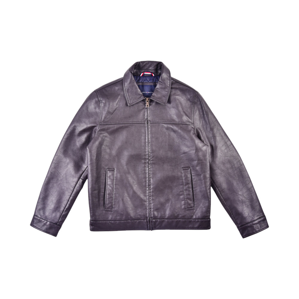 TH MEN L/S LEATHER JACKET 158AU855 BRN S (IRW) S - MamasJan mens wear