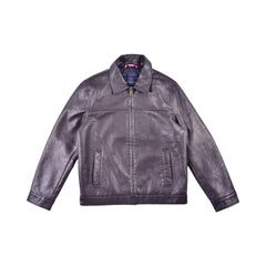 TH MEN L/S LEATHER JACKET 158AU855 BRN S (IRW) S - MamasJan mens wear
