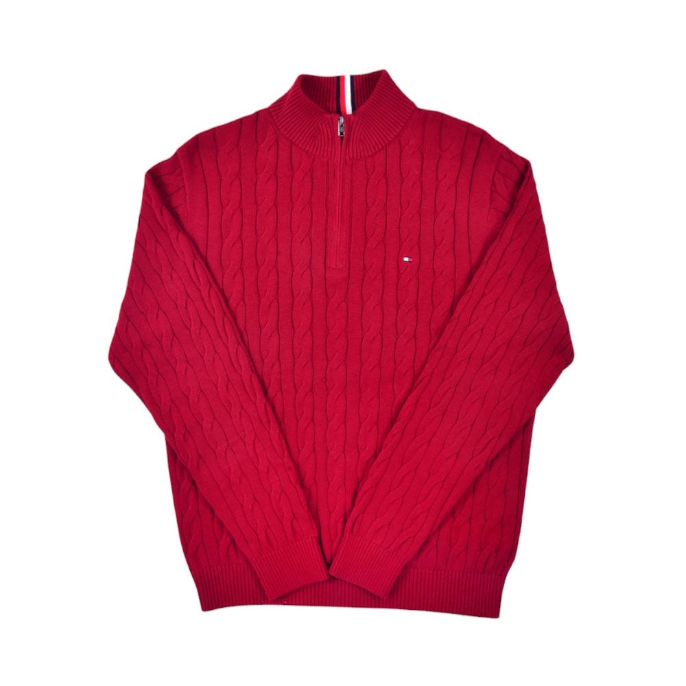 TH.MEN L/S H-ZIPPER SWEATER 78JB175601 MRN L (IRW) XL - MamasJan mens wear