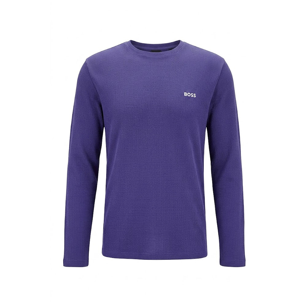 HB MEN L/S R.NECK SHIRT 50479387-412 BLU M (IR) Default Title - MamasJan mens wear