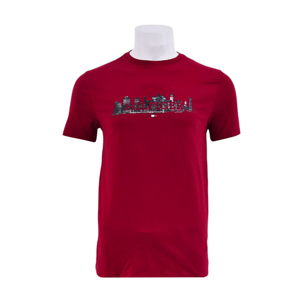 TH MEN S/S R-NECK SHIRT 78JB306-601 MRN L (IR) XL - MamasJan mens wear