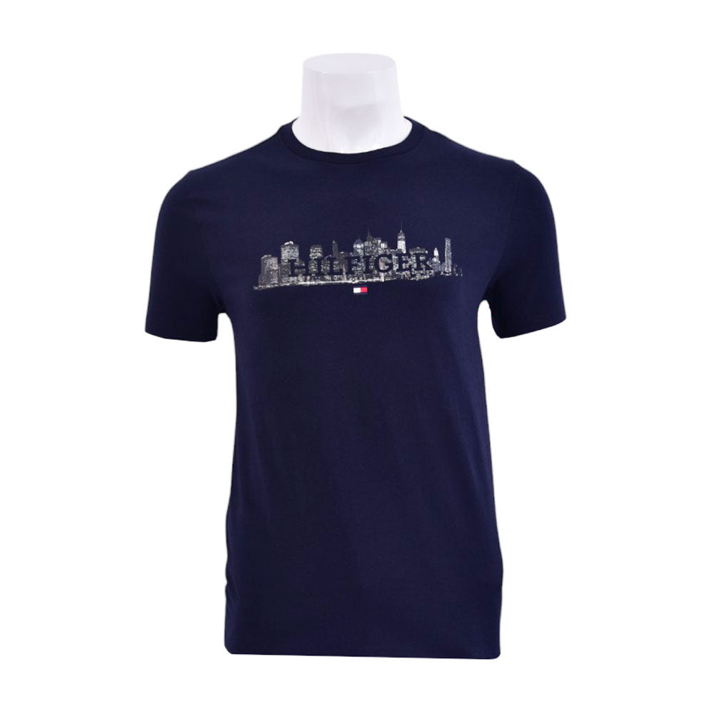 TH MEN S/S R-NECK SHIRT 78JB306-410 NVY M (IR) M - MamasJan mens wear