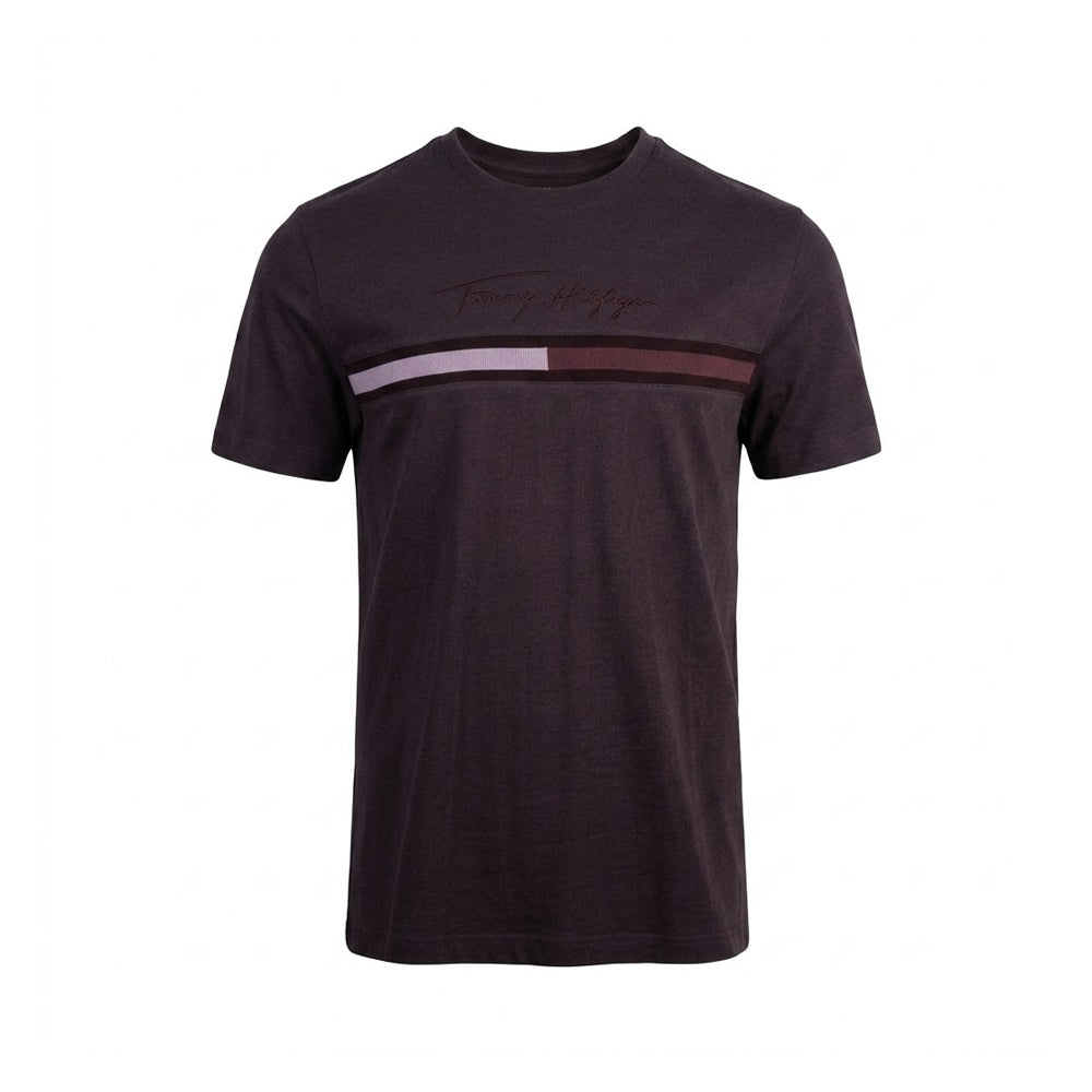 TH MEN S/S R-NECK SHIRT 78JB688-201 BRN M (IR) Default Title - MamasJan mens wear