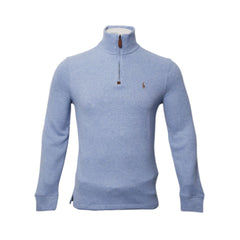 RL MEN L/S H-ZIPPER SWEATER 073008 BLU L (IRW) M - MamasJan mens wear