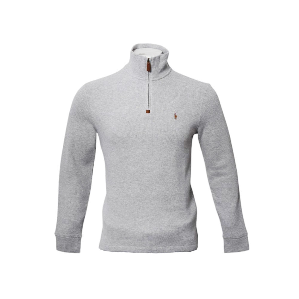 RL MEN L/S H-ZIPPER SWEATER 073011 GRY XL (IRW) XL - MamasJan mens wear