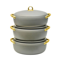 HOT POT SET 3PC FOREVER GOLD EC915 GRAY Default Title - MamasJan Crockery
