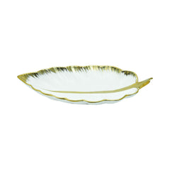 DISH PORCELAIN LEAF WHITE YLG0191V Default Title - MamasJan Crockery
