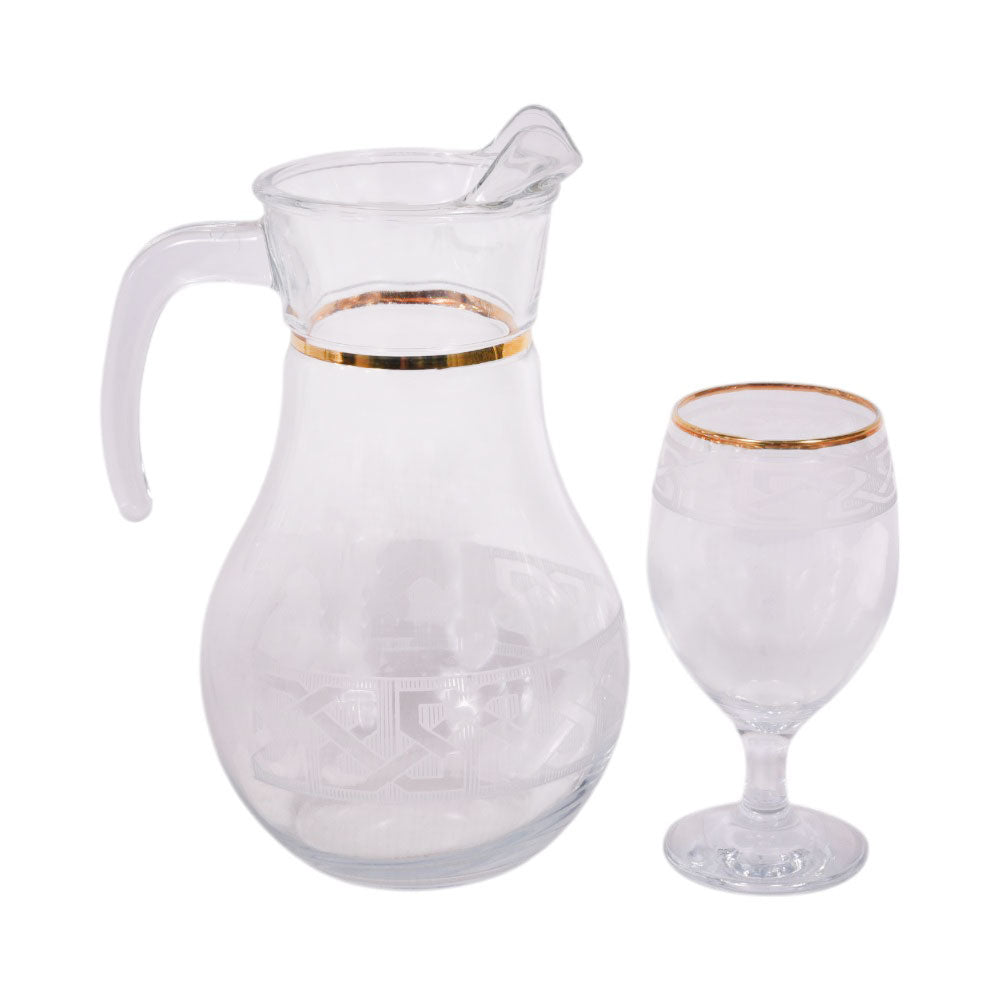 WATER SET 7PC PSB HAND CUT GOLD BISTRO 96933-B020 Default Title - MamasJan Crockery