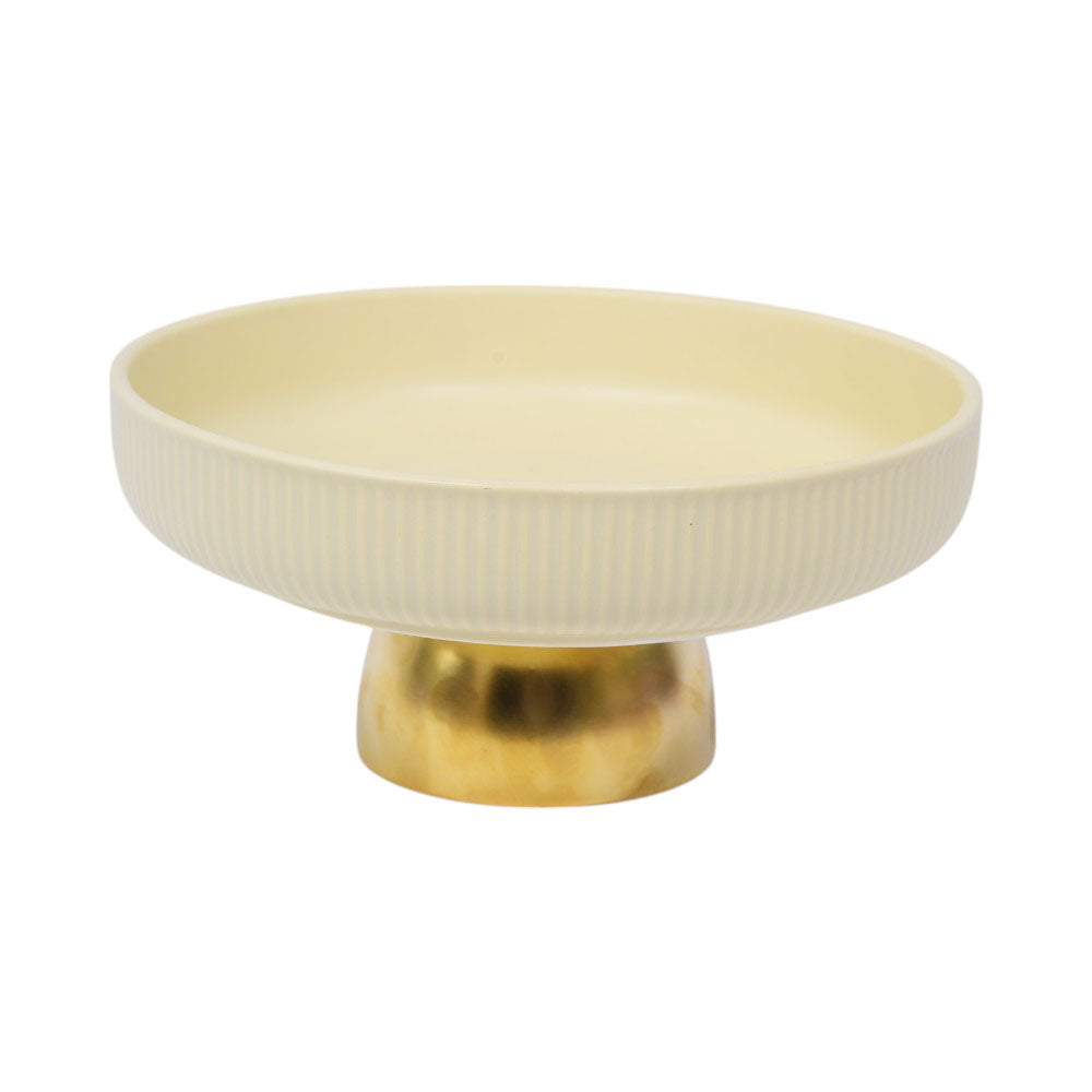 BOWL FOOTED CERAMIC 10 INCH DISTLJ-24 OFF-WHITE Default Title - MamasJan Crockery