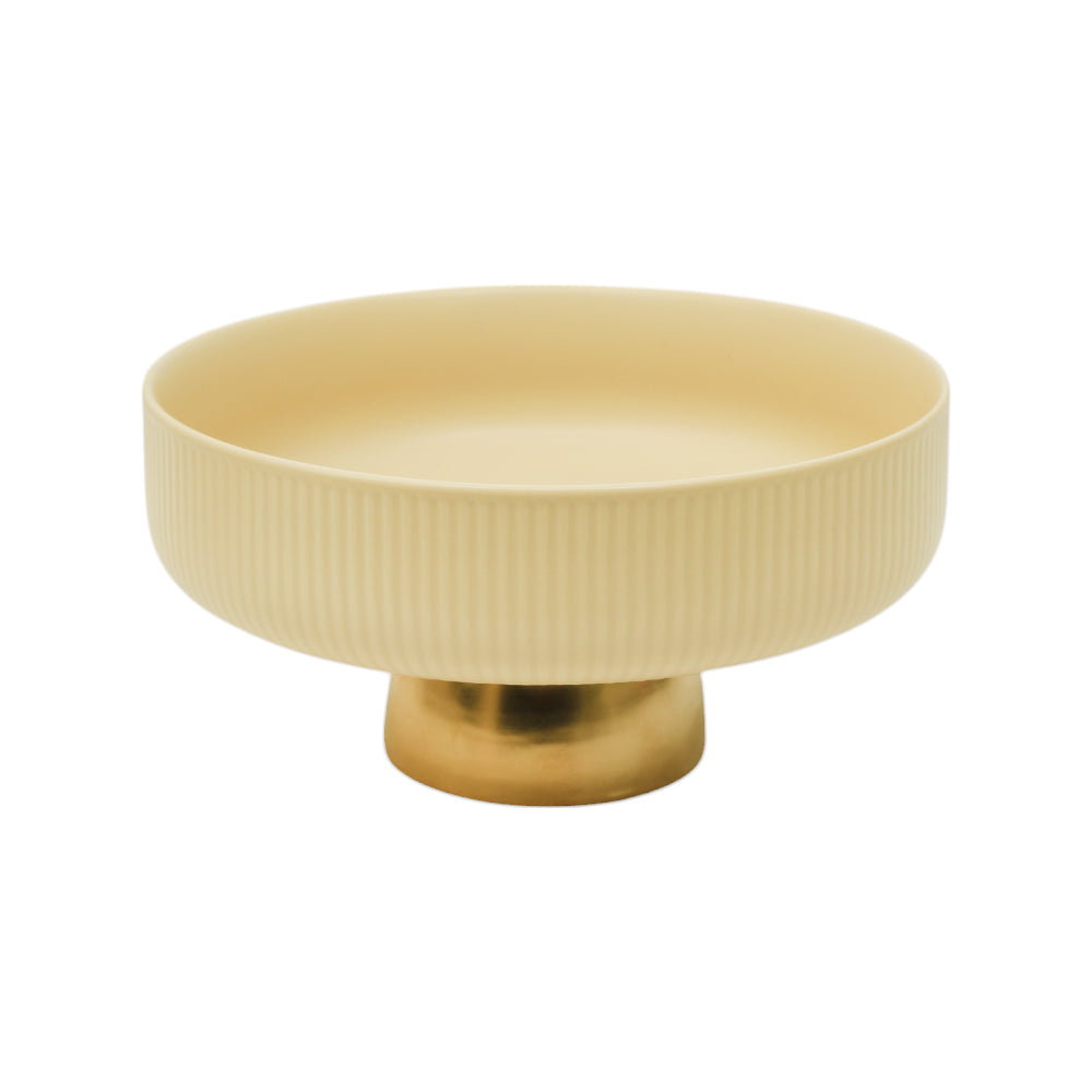 BOWL FOOTED CERAMIC 8INCH DISTLJ-26 OFF WHITE Default Title - MamasJan Crockery