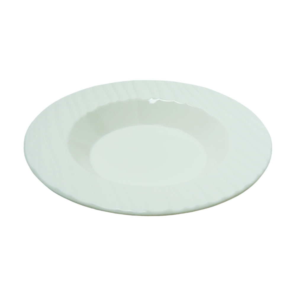 PLATE DEEP LARGE MARQUEE PEARL WHITE Default Title - MamasJan Crockery