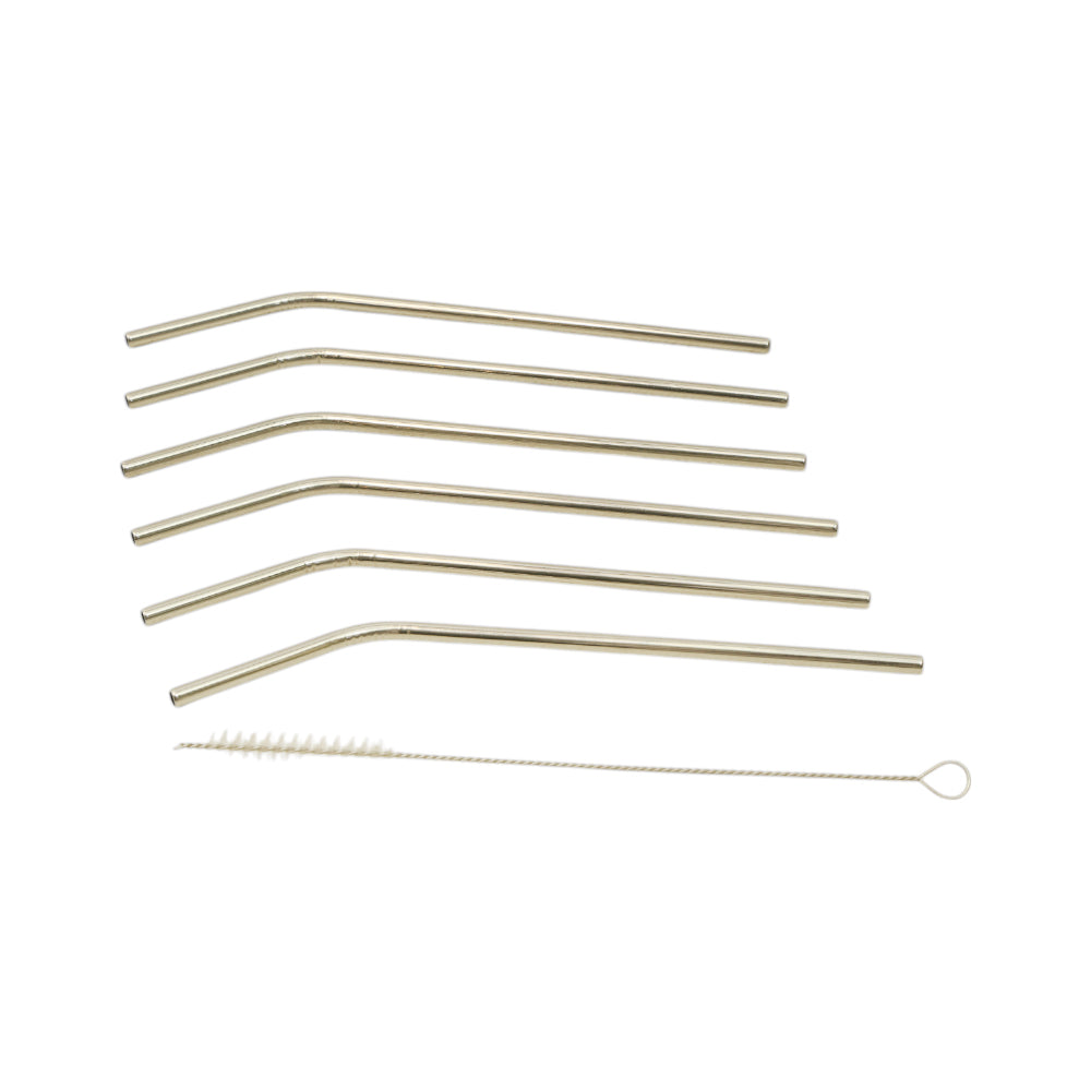 STRAW STEEL 7PC SET SILVER Default Title - MamasJan Crockery