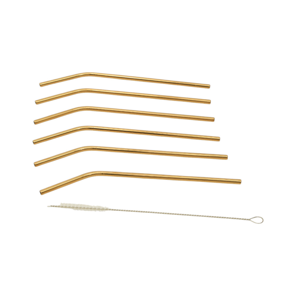STRAW STEEL 7PC SET GOLDEN Default Title - MamasJan Crockery