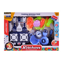 887-3 KITCHEN SET BLUE Default Title - MamasJan Toys