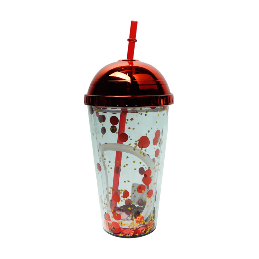 MUG WITH STRAW ACRYLIC 450 ML IR JL450256 Default Title - MamasJan Crockery