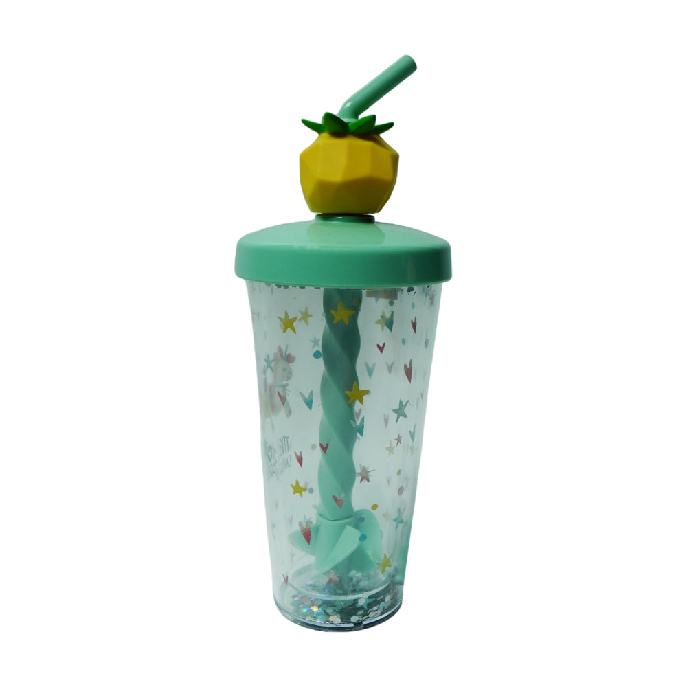 MUG WITH STRAW ACRYLIC 380 ML IR JL38030 Default Title - MamasJan Crockery