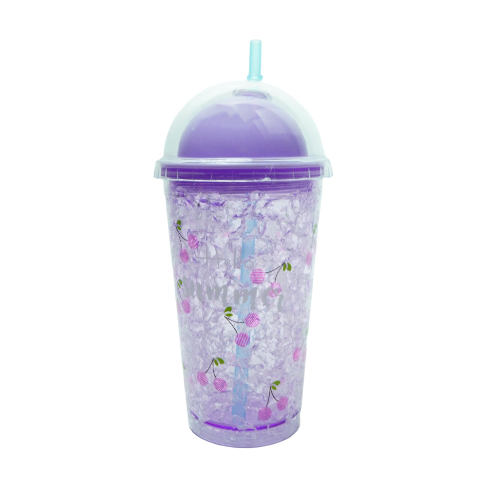 MUG WITH STRAW ACRYLIC 450 ML IR ZSB-020207 Default Title - MamasJan Crockery