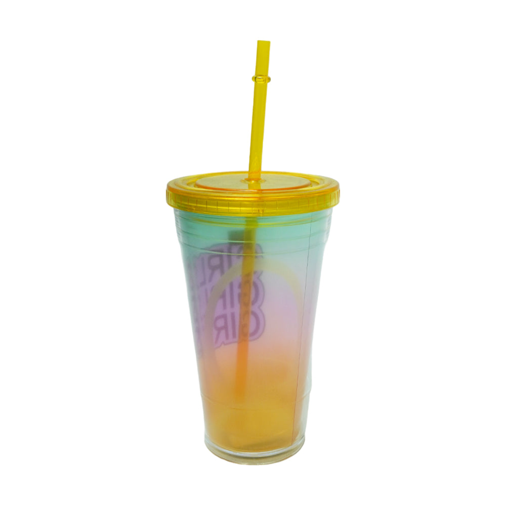 MUG WITH STRAW ACRYLIC 450 ML IR JL450197 Default Title - MamasJan Crockery