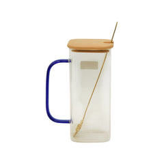 MUG WITH STRAW CLEAR 8-10 Default Title - MamasJan Crockery
