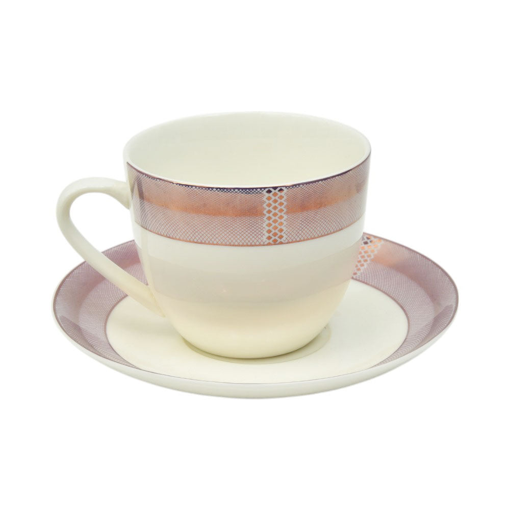 CUP & SAUCER FINE BONE CHINA YG014 JT (Pack of 6) Default Title - MamasJan Crockery