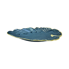 DISH PORCELAIN LEAF BLUE YLG0212-B Default Title - MamasJan Crockery