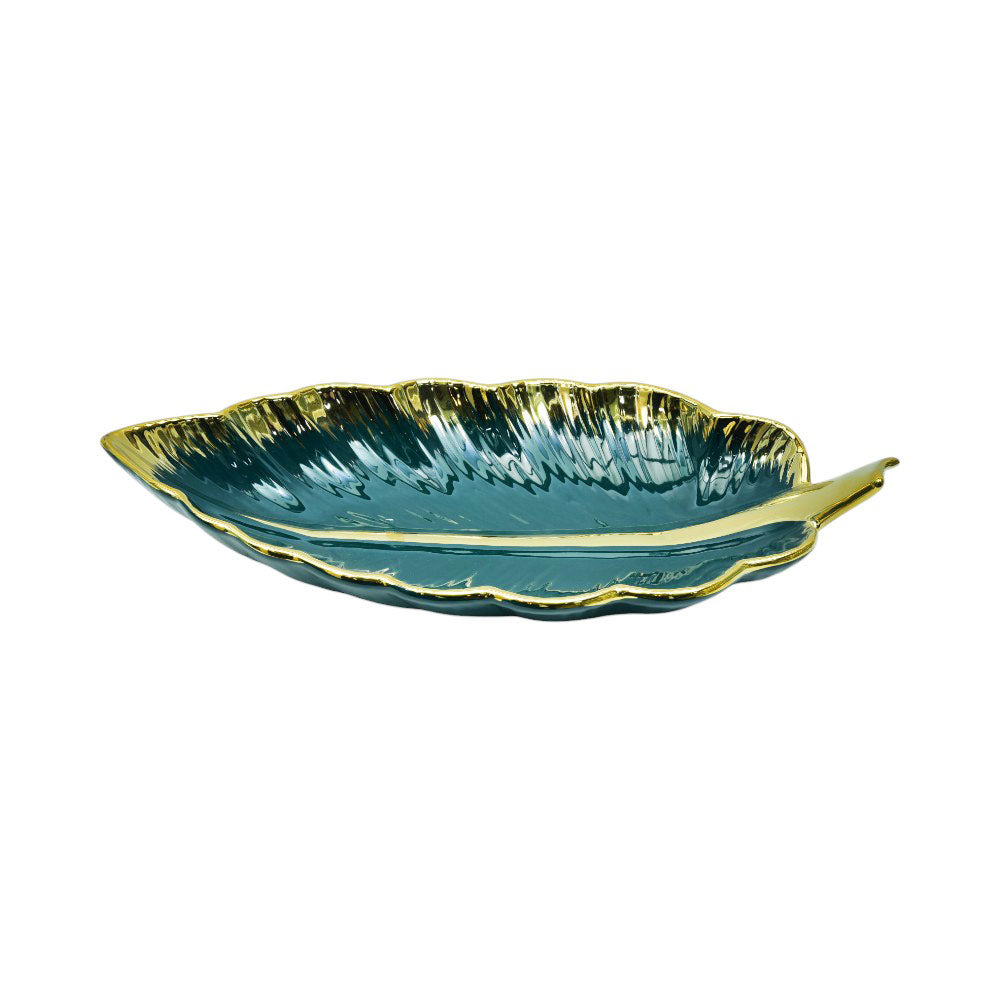DISH PORCELAIN LEAF GREEN YLG0191-G Default Title - MamasJan Crockery