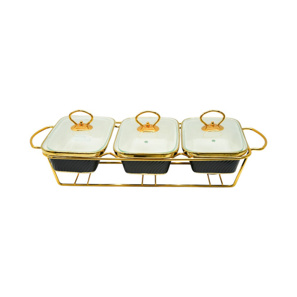 DONGA RECTANGULAR MORE & MORE 3IN1 CX2532A-3A BLACK Default Title - MamasJan Crockery