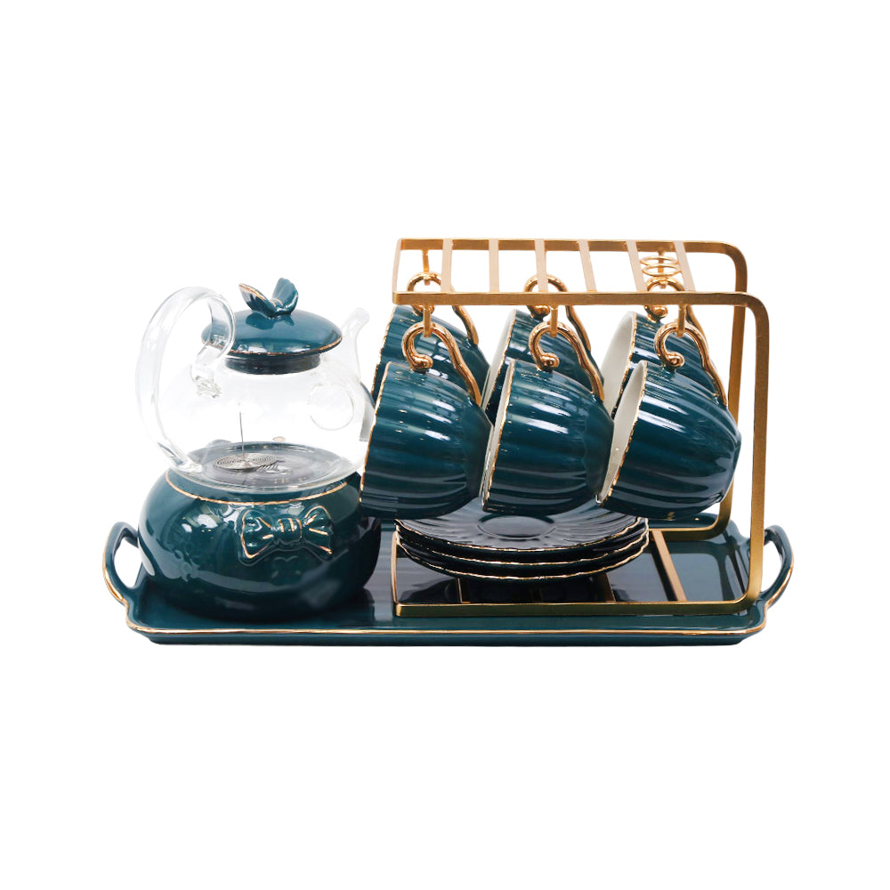 COFFEE SET 17PC CERAMIC 7874-4 BLUE HFE Default Title - MamasJan Crockery