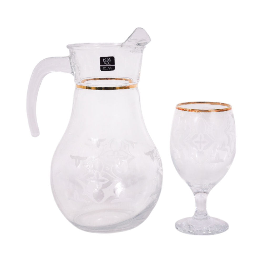 WATER SET 7PC PSB HAND CUT GOLD BISTRO 96933-00201 Default Title - MamasJan Crockery
