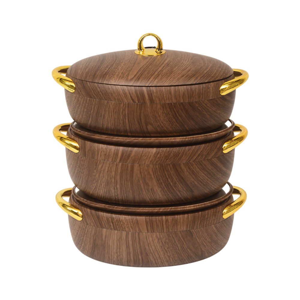 HOT POT SET 3PC FOREVER GOLD EC915T MARBLE DARK WOOD Default Title - MamasJan Crockery