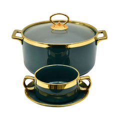 SOUP SET 25PC PORCELAIN CX992 GREEN Default Title - MamasJan Crockery