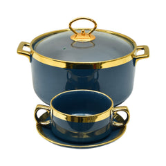 SOUP SET 25PC PORCELAIN CX992 BLUE Default Title - MamasJan Crockery