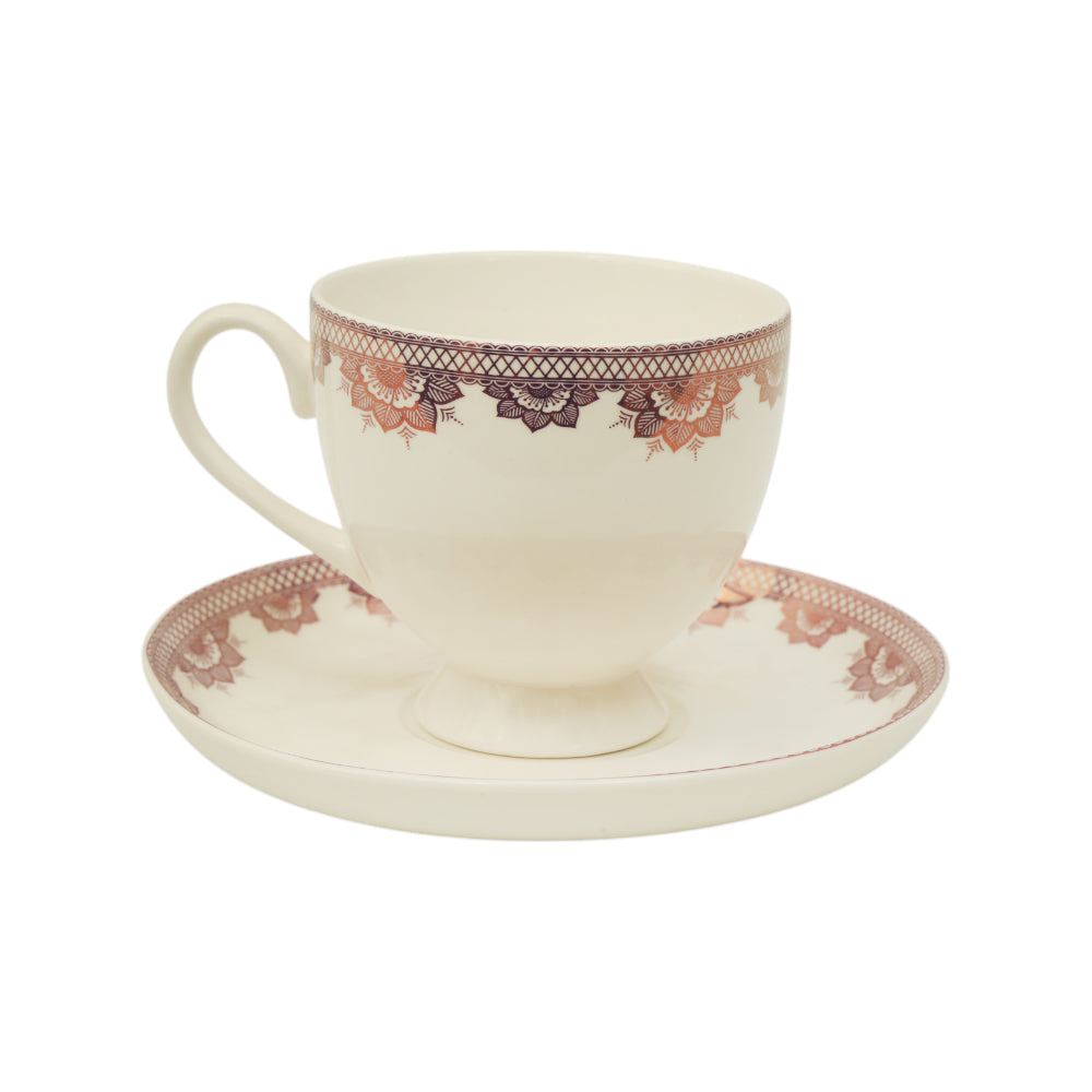 CUP SAUCER BONE CHINA FD 03329 KF (Pack of 6) Default Title - MamasJan Crockery