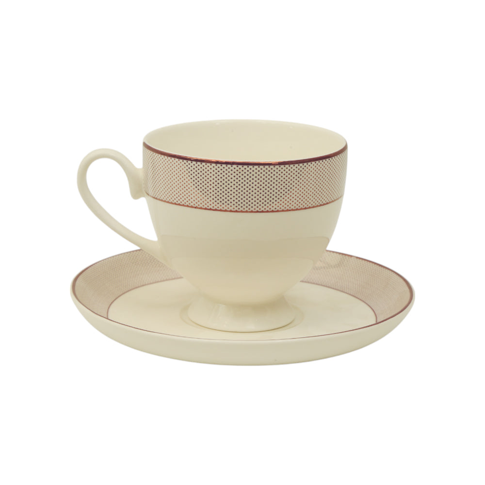 CUP SAUCER BONE CHINA FD 02814 KF (Pack of 6) Default Title - MamasJan Crockery
