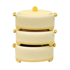 HOT POT SET 3PC FOREVER GOLD EG9253 BEIGE Default Title - MamasJan Crockery