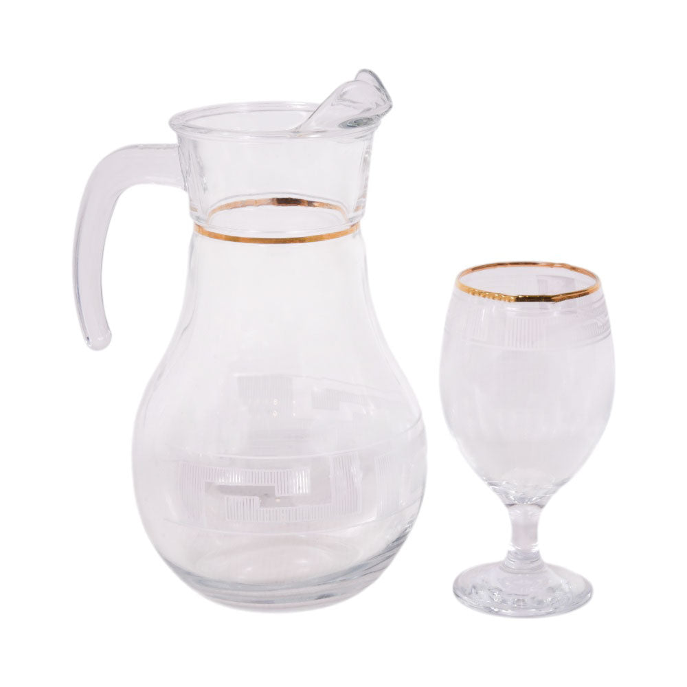 WATER SET 7PC PSB HAND CUT GOLD BISTRO 96933-B019 Default Title - MamasJan Crockery