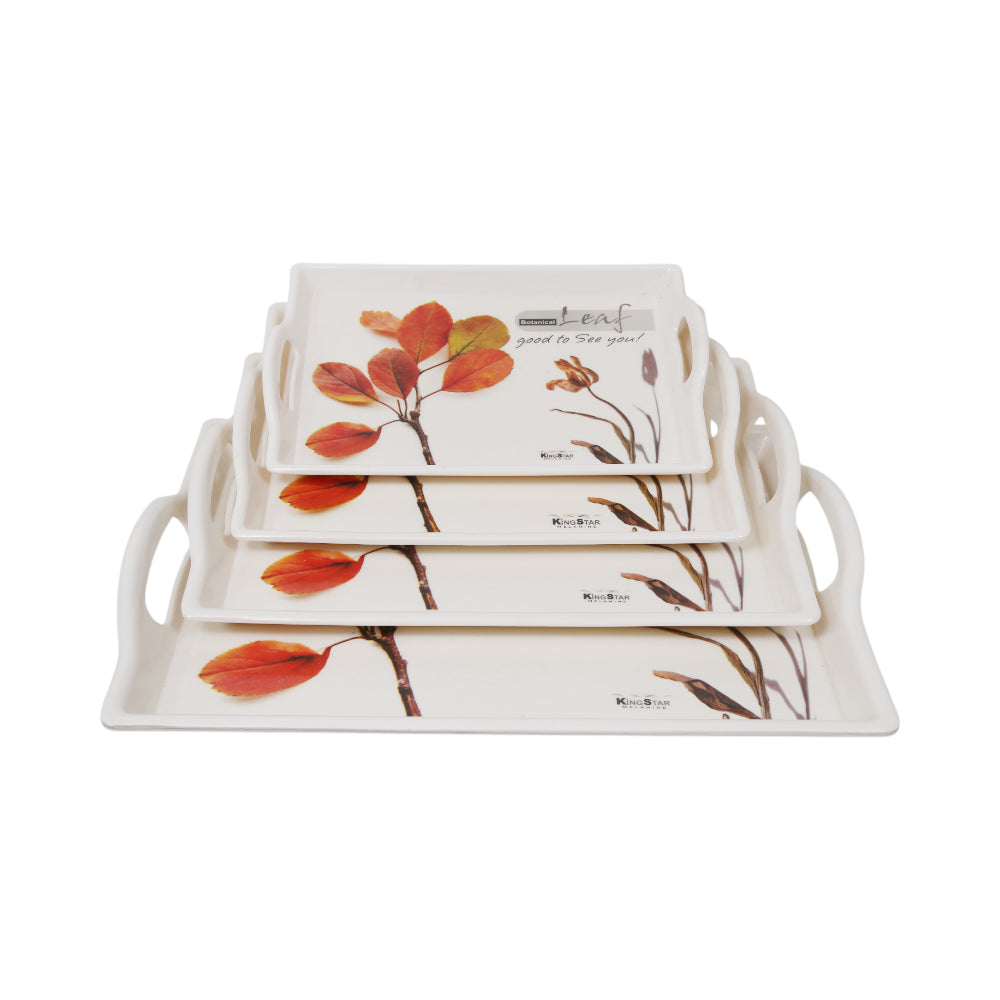 TRAY SET 4PC MELAMINE BONE Default Title - MamasJan Crockery