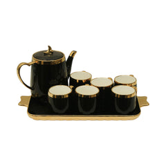 COFFEE SET 9PC CERAMIC ABC18 BLACK Default Title - MamasJan Crockery