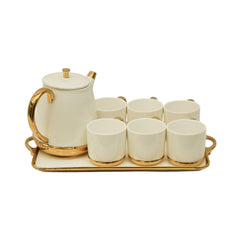 COFFEE SET 9PC CERAMIC ABC24 WHTIE Default Title - MamasJan Crockery
