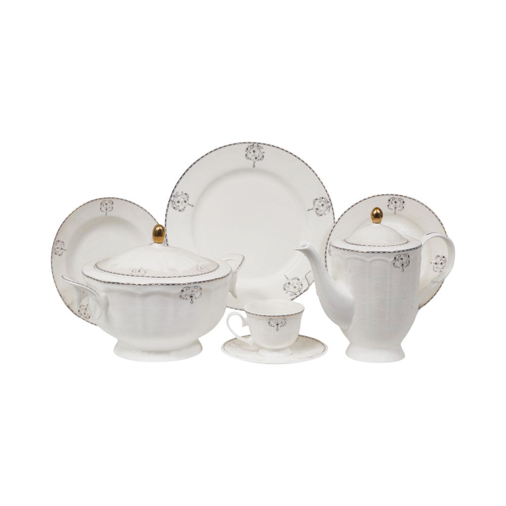 DINNER SET 61 PC BONE CHINA BJ001 ZBK Default Title - MamasJan Crockery
