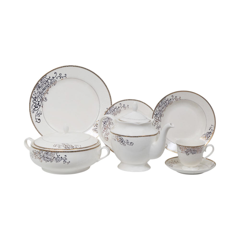DINNER SET 61 PC BONE CHINA HS001 ZBK Default Title - MamasJan Crockery